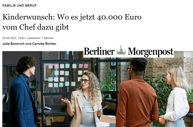 Berliner Morgenpost: Fertility: Where the boss gives you 40,000 euros as support (in German)